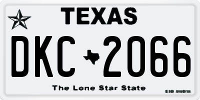 TX license plate DKC2066