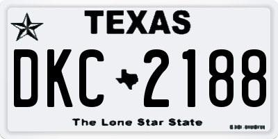TX license plate DKC2188
