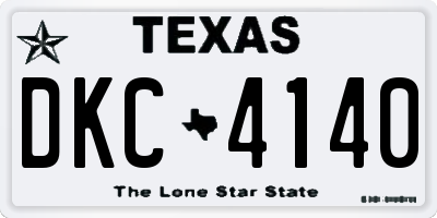 TX license plate DKC4140
