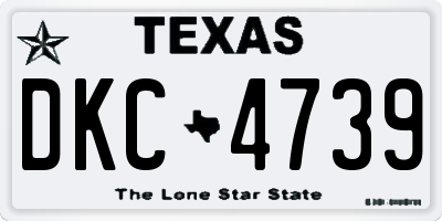 TX license plate DKC4739