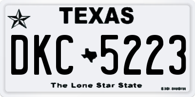 TX license plate DKC5223