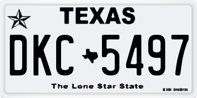 TX license plate DKC5497