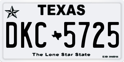 TX license plate DKC5725