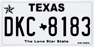 TX license plate DKC8183