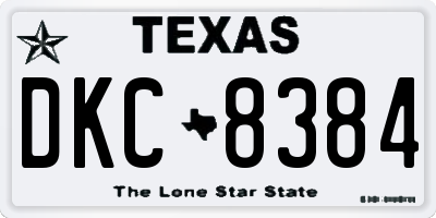 TX license plate DKC8384