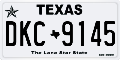 TX license plate DKC9145