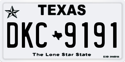 TX license plate DKC9191