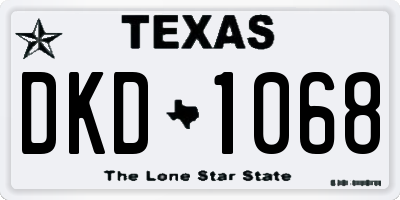TX license plate DKD1068