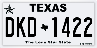 TX license plate DKD1422