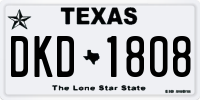 TX license plate DKD1808