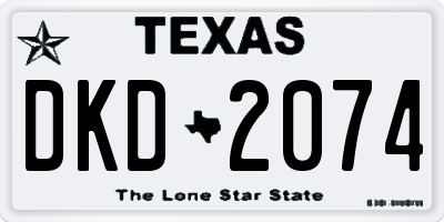 TX license plate DKD2074