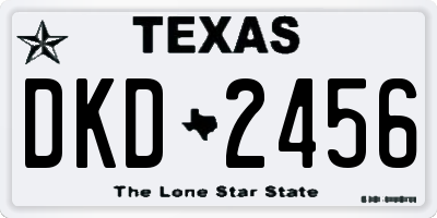 TX license plate DKD2456