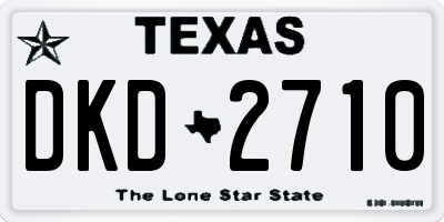 TX license plate DKD2710