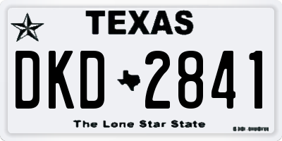 TX license plate DKD2841