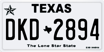 TX license plate DKD2894