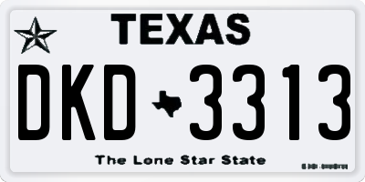 TX license plate DKD3313