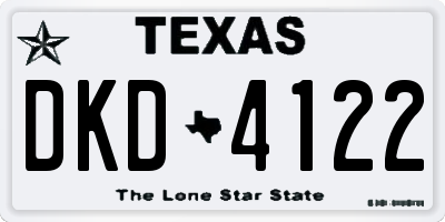 TX license plate DKD4122