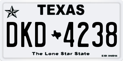 TX license plate DKD4238