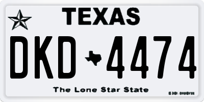 TX license plate DKD4474