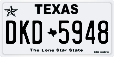 TX license plate DKD5948