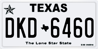 TX license plate DKD6460