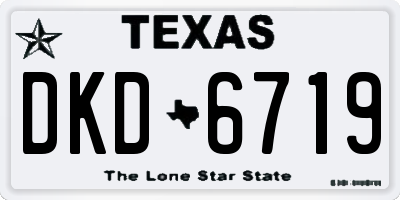 TX license plate DKD6719