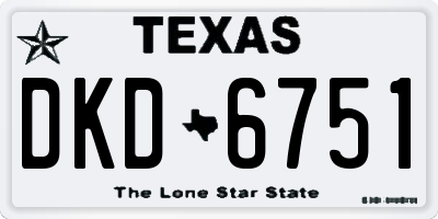 TX license plate DKD6751