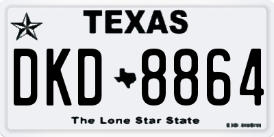 TX license plate DKD8864