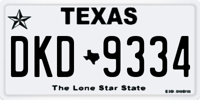 TX license plate DKD9334