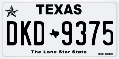 TX license plate DKD9375