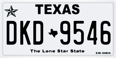 TX license plate DKD9546