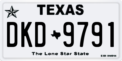 TX license plate DKD9791
