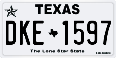 TX license plate DKE1597