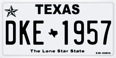 TX license plate DKE1957