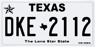 TX license plate DKE2112