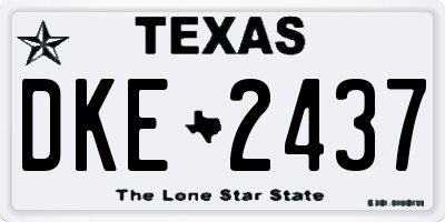 TX license plate DKE2437