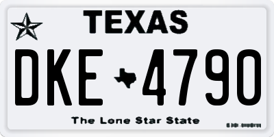 TX license plate DKE4790