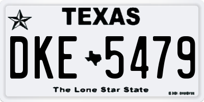 TX license plate DKE5479