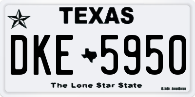 TX license plate DKE5950