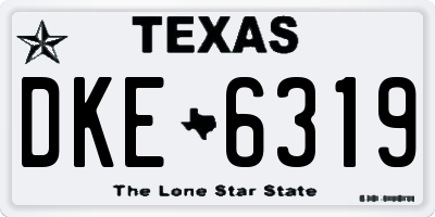 TX license plate DKE6319