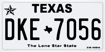 TX license plate DKE7056