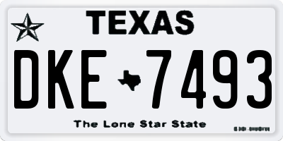 TX license plate DKE7493