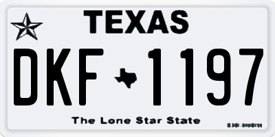 TX license plate DKF1197