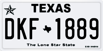 TX license plate DKF1889
