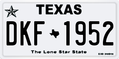 TX license plate DKF1952