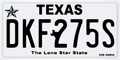 TX license plate DKF275S