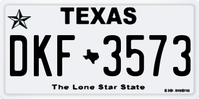 TX license plate DKF3573