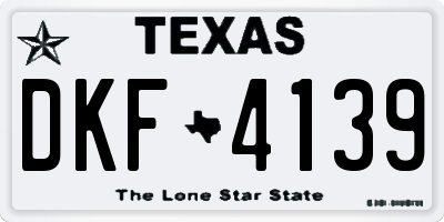 TX license plate DKF4139
