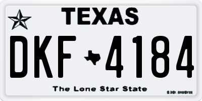 TX license plate DKF4184