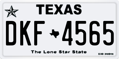 TX license plate DKF4565